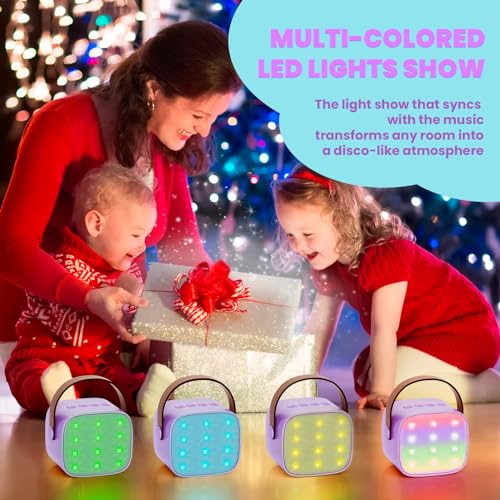Kinder Karaoke Maschine, Neueste Karaoke Mikrofon Kinder, Geschenke für Mädchen Jungs,Mini Bluetooth Lautsprecher Geschenk Mädchen Stimmverzerrer-Spielzeug Spielzeug für 3 4 5 6 7 8 9 10+(lila)