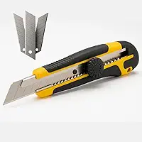 Estilete Profissional Ergonômico 18mm Emborrachado Com Trava de Segurança + 1 Lamina Segmentada