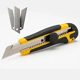 Estilete Profissional Ergonômico 18mm Emborrachado Com Trava de Segurança + 1 Lamina Segmentada