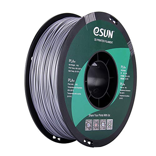 eSUN PLA PRO (PLA+) 3D Printer Filament, Dimensional Accuracy +/- 0.03mm, 1kg Spool, 1.75mm, Silver, (Pantone 423C)