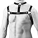 Men's Body Chest Harness Belt with Halter Collar Adjustable Buckles, PU Leather Gothic Chest Harness Bondage Strap with Choker, BDSM Cosplay Fetish Costume Bar Nightclub Clubwear Party Club Masquerade