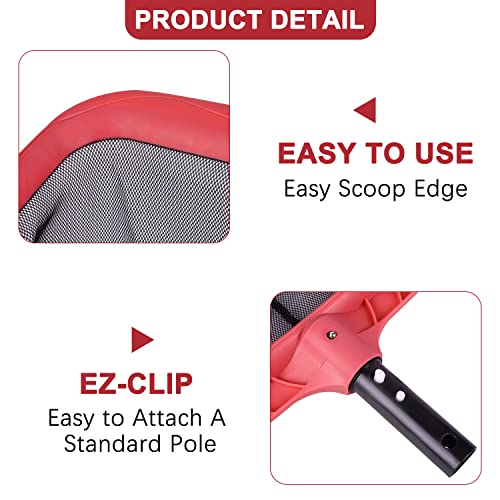 Professional Luxury Pool Skimmer/Pool Cleaner, Pool Leaf Net & Heavy Duty Reinforced Swimming Pool Deep-Bag Rake Net,Fine Mesh Net, For Outdoor & Indoor Swimming Pools,Hot Tub And Spas (Orange) #TOP2