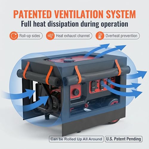 Generator Covers, Generator Covers While Running, 32X24X24 inches, Top Can be Opened, With Tool Bag and Visual Operation Window, Suitable for 3000W-12000W Frame Generator, Black. by GEHENG - Image 4