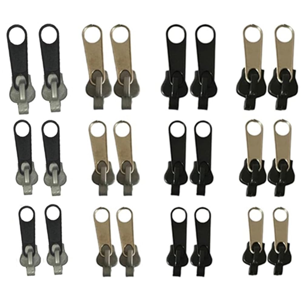 Set 20 Cursori Per Cerniera Di Ricambio – Metallo 5 Colori – Maniglie Rimovibili Per Riparazioni – 3,7 Cm