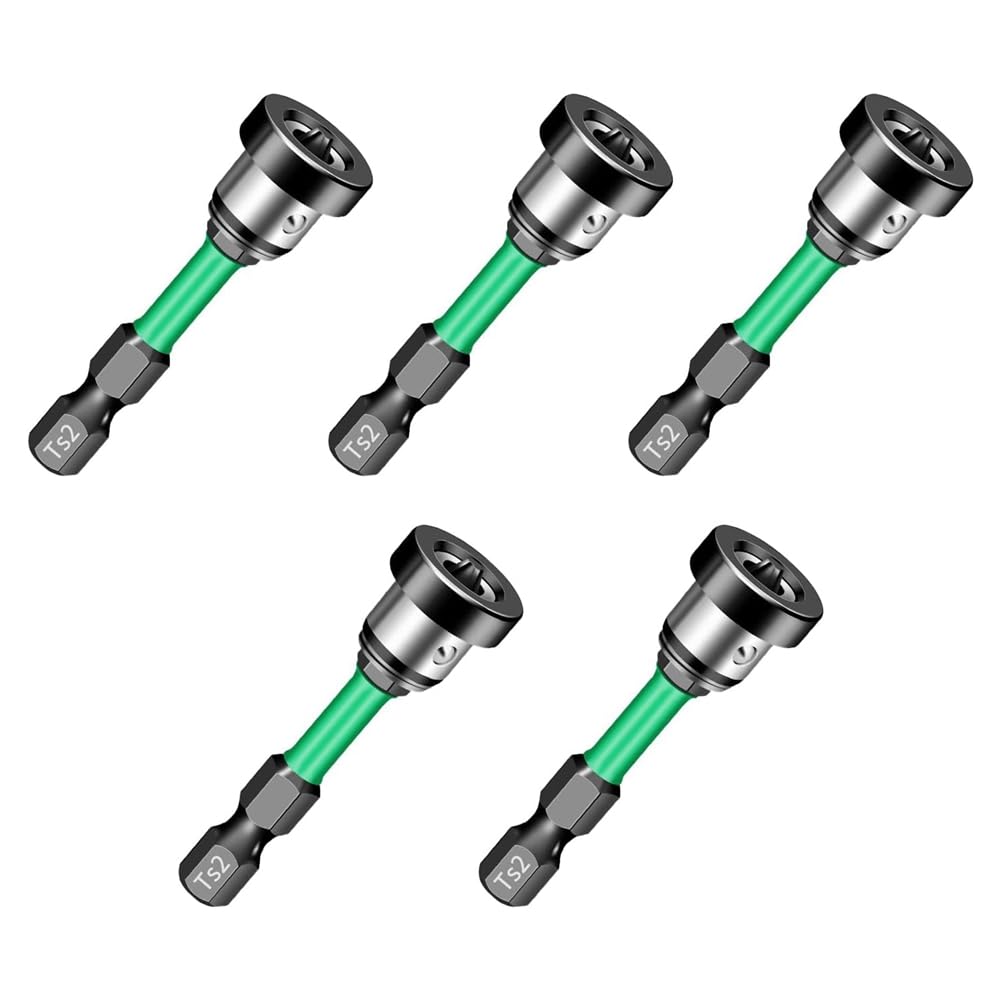 Littimoon 5Pcs PH2 Drywalls Setter Positioning Screwdriver Bits for Plasterboard Locating Batch-Head for Woodwork
