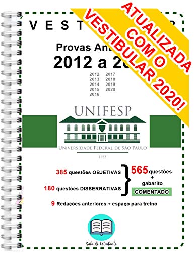 Unifesp Provas Anteriores 2010 a 2019 + gabarito COMENTADO