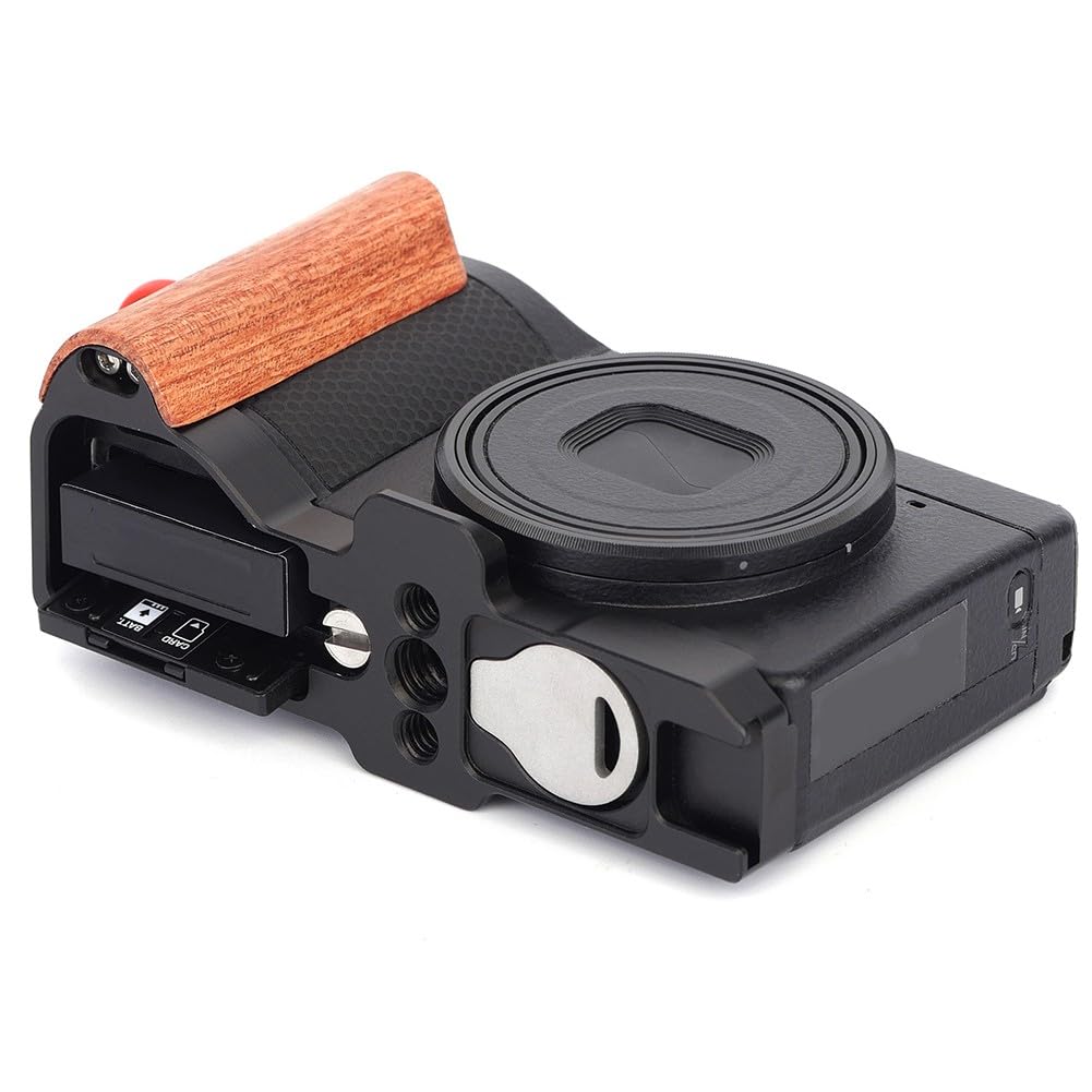Empuñadura Ricoh GR4 de madera que soluciona caídas con base de aluminio protectora 8
