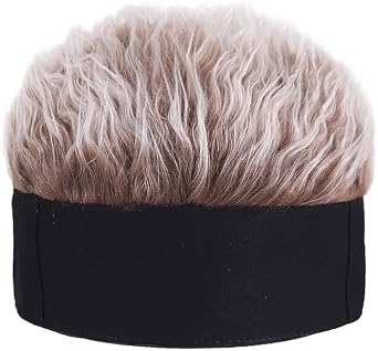 Novelty Hair Visor Cap with Peaked Wig Adjustable Baseball Hat with Hair