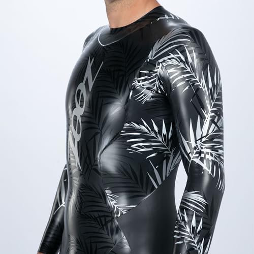 Zoot Men\'s Maui Wetsuit, Full Sleeve Neoskin Neoprene Buoyancy Suit for Open Water Swimming, Triathlons & Training - Silver Palm - Large