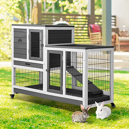 Alopet Rabbit Hutch Chicken Coop – 100x55x90cm Wooden Outdoor Pet Cage