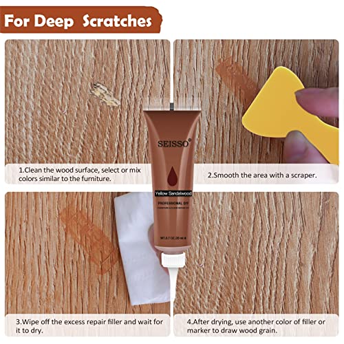 Dewel Wood Furniture Repair Kit, Upgrade Wood Filler, Furniture Touch Up Markers With Wax Sticks, 42 Pcs Floor Touch Up Kit For Scratches, Cracks, Hole, Laminate, Table, Bedposts #TOP3