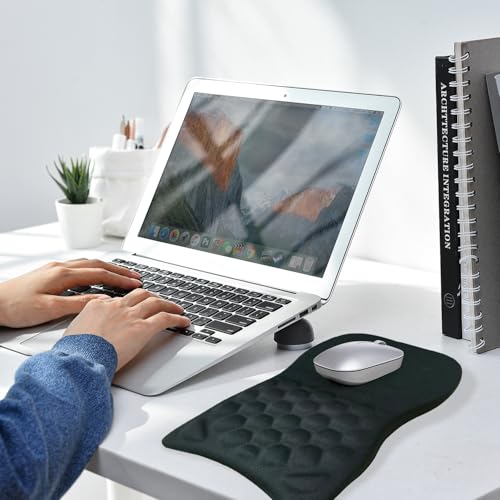 Ergonomic Mouse Pad with Cat Ear Wrist Rest Honeycomb Massage Bumps Memory Foam Non Slip Base for Office Gaming Black by llsxi - Used condition - Image 6