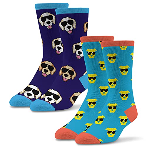 For Bare Feet Men's 2 Pack of Funny Novelty, Casual Crew Sock Fits Shoe Size 8-13