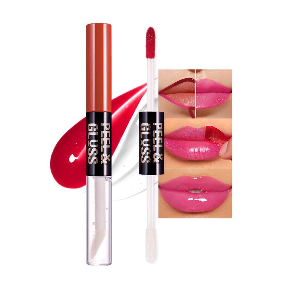 Hot Fuchsia Peel Off Lip Gloss Tattoo and Lip Oil, Lip Stain Peel Off Masque – Peel Off Lip Tint ,Long Lasting Waterproof Transfer-proof Lip Mask Lip Gloss Peel Off Lip Liner,Stay Lip Makeup 03#