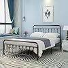 Metal Bed Frame Queen Size Platform with Vintage Headboard and Footboard Sturdy Metal Frame Premium Steel Slat Support Bronze Metal Bed Frame Queen Size Platform with Vintage Headboard and Footboard Sturdy Metal Frame Premium Steel Slat Support Bronze