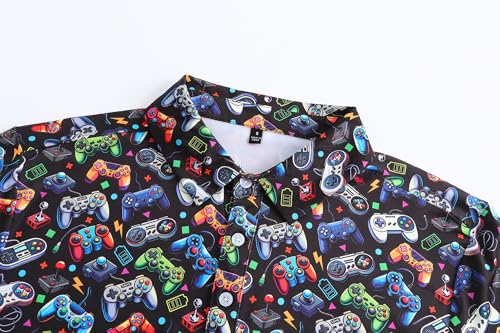 Mens Golf Polo Shirts Short Sleeve Performance Moisture Wicking Dry Fit Casual Gamepad Print Collared Funny Golf Polo Shirts for Men by BOIECLV - Used condition - US$11.38