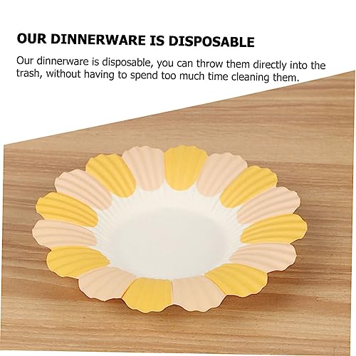 Assiettes en papier de fleur légères et jetables de couleur aléatoire - 4