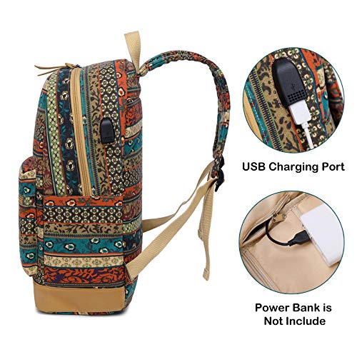 Goodking Bohemian Waterproof Laptop Backpack For Women/Girls, Stylish College School Backpack With Usb Charging Port #TOP2