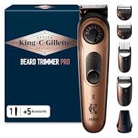 King C. Gillette Rasoio Elettrico Barba Pro, Regolabarba Uomo, Selettore di Precisione, Cura Barba...
