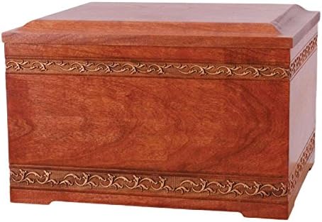 Wood Cremation Urn - Cherry Sculpted Companion