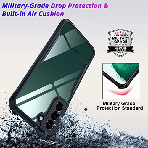 Image of LIRAMARK Transparent Clear Shock Proof Back Cover Case Designed for Samsung Galaxy S22 Plus(Black)