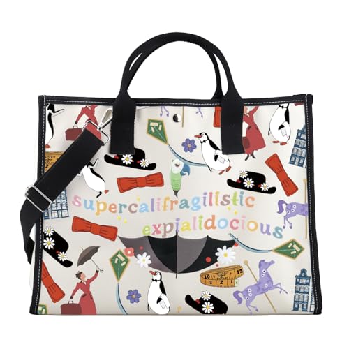 FOTAP Mary Inspire Tote Bag Supercalifragilistic Umbrella Mary Ha...