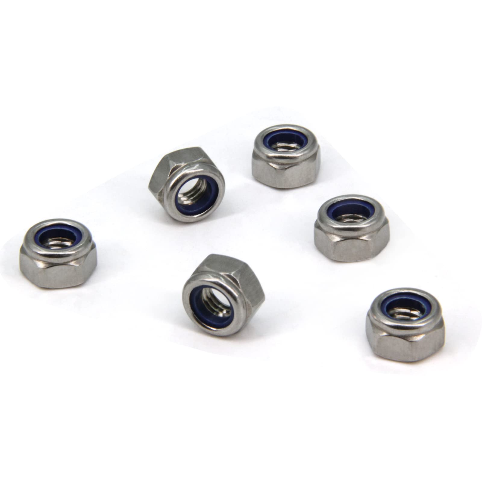 Yeebyee M8 x 1.25mm Pitch 304 Stainless Steel Self-Locking Hex Lock Nuts - Image 4