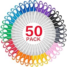 Toidgy 50 Pack Kids Scissors, 5 Inch Scissors Bulk for School, Blunt Tip Scissors for Kids Student Teacher,Kids Safety Scissor for Preschool Classroom Office Home,School Supplies Craft Cutting Paper