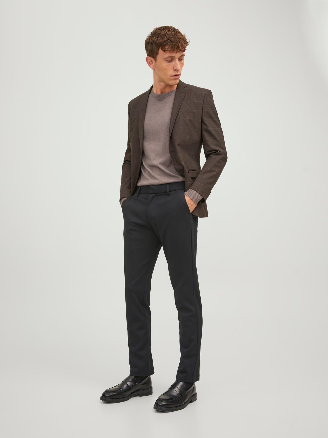 JACK & JONES Pantalones Hombre Pack de 2 – Chinos Slim Fit, Ropa Casual y de Vestir, Cómodos y Modernos, Tiro Medio, Poliéster y Viscosa, Elegantes y Transpirables