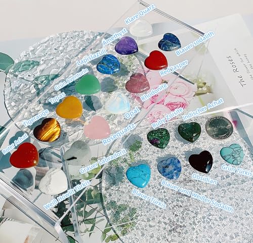 QINJIEJIE Herz Kristalle Edelsteine für Kinder Herzen Edelsteine Jahrestag Geschenk für Sie Frauen Glücksbringer Geschenk für Mama Muttertag Glückssteine