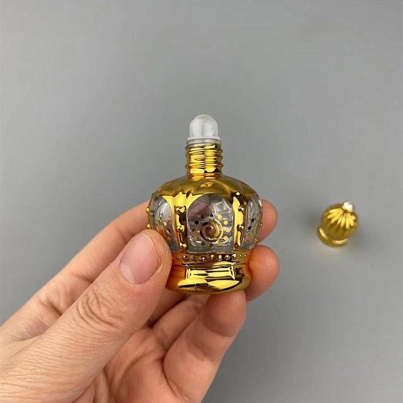 Mini Bottiglie di Profumo da Viaggio, Atomizzatore di Profumo 2 Pezzi Roll On Bottiglia Mini Contenitore di Vetro da 15 Ml Bottiglia di Profumo for Miscelazione Portatile Oro Ricaricabile