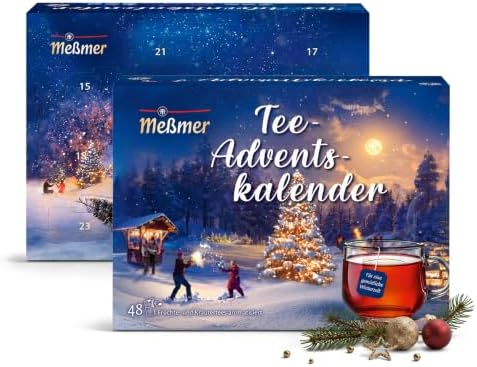Meßmer Tee-Adventskalender 2026-24 Türchen mit 48 Teebeuteln | Aromatisierte Früchte- und Kräutertees als Adventskalender, Geschenk für Teeliebhaber – 2 Beutel je Türchen