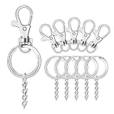 100 Pcs Metal Swivel Hooks Lobster Claw Clasps, Keychain Rings with Chain for Lanyard Supplies