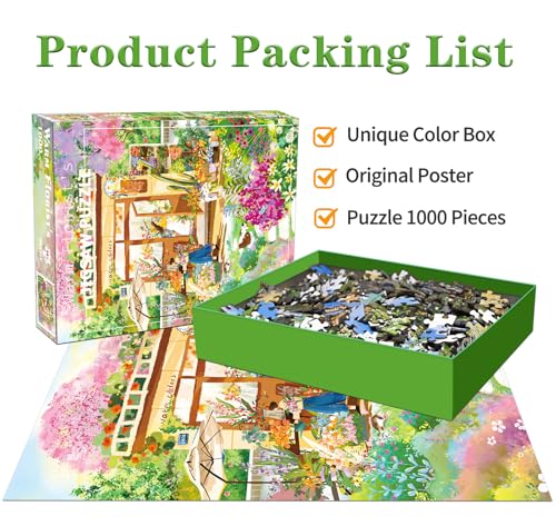 Puzzle de 1000 piezas para adultos - Escenario floral premium "Warm Flower Shop" para aliviar estrés, juego solo o en familia miniatura 6