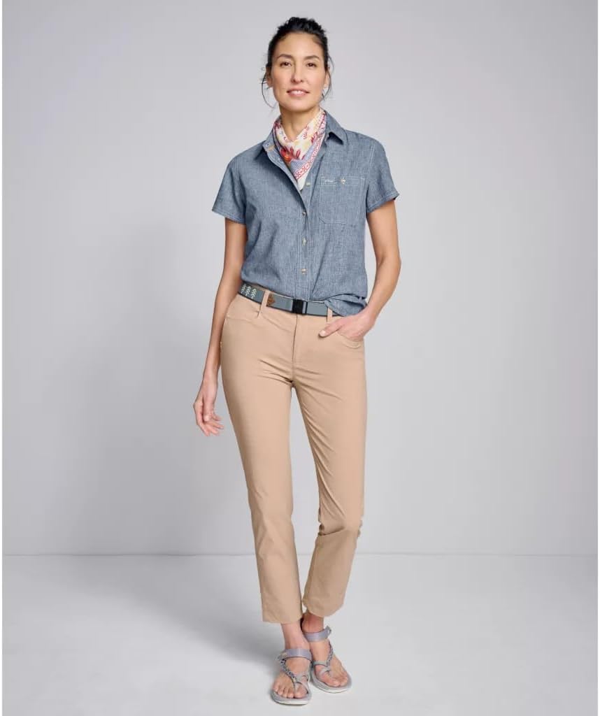 Orvis Tech Chambray Workshirt Short-Sleeved Women's Casual Button Down Shirt - Breathable, Lightweight, Versatile Design