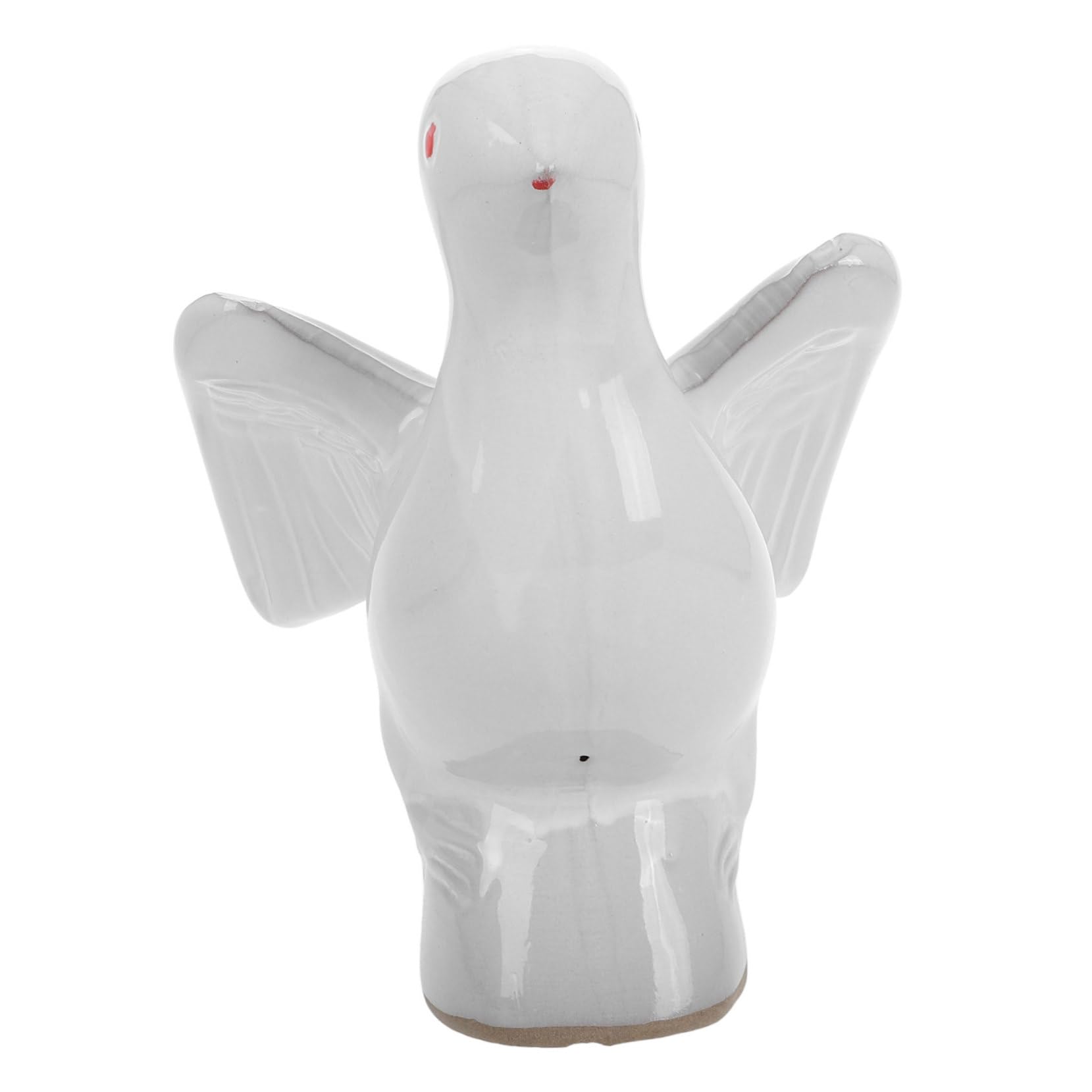 Figurine oiseau céramique blanche antique style pigeon pour décoration chic