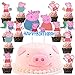 MEZHEN Porc Décorations de Gâteau Pig Decoration Anniversaire Gateau Animal Cake Decoration Pig Enfants Fête d'anniversaire Deco Gateau 49 Pièces