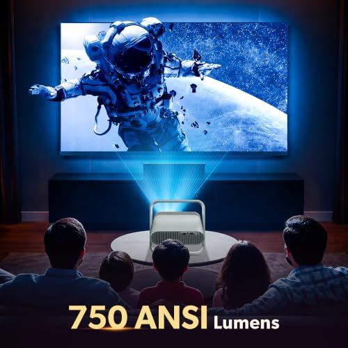 Image of Crossbeats Lumex Prism 4K Support Ultra HD Projector for Room, Native 1080P Full HD Home Theatre Projector, 750 ANSI Lumens, WiFi 6, Auto Focus, 4D Keystone, RGB Lighting, 20W Speaker