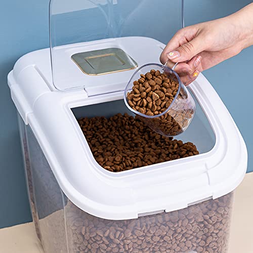 Fhiny 2Pcs Dog Food Storage Container, Airtight Pet Treat Rice Bin With Measuring Cup Bulk Dry Food Storage Moisture-Proof Plastic Cat Puppy Food Bin With Locking Lid & Wheel #TOP3