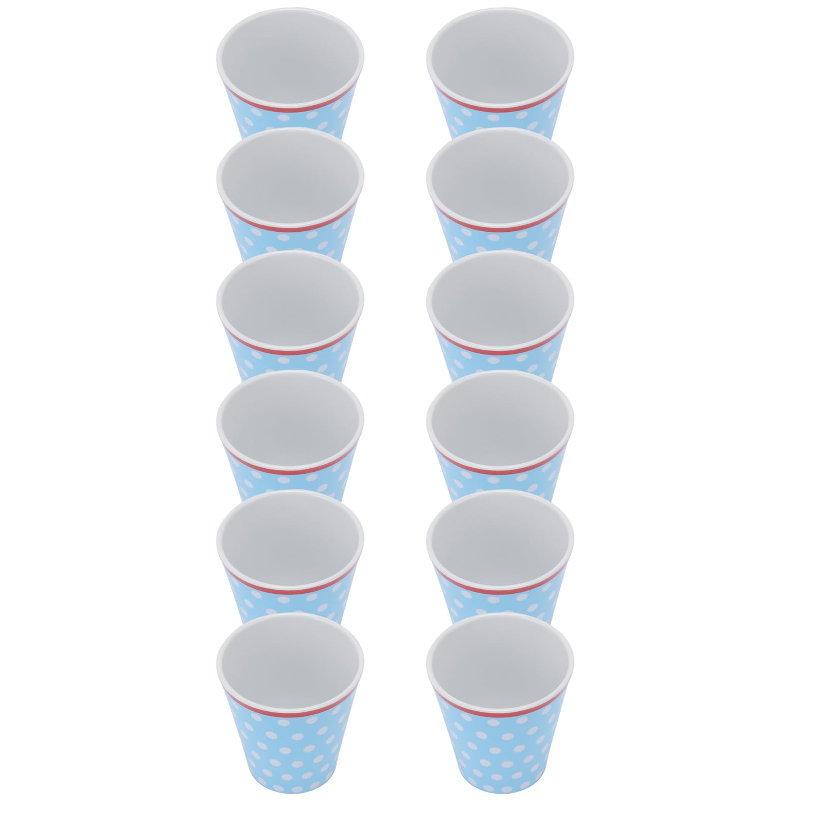 Taza con Patrón de Puntos Azul Claro de Melamina de para Regalo Escolar de Restaurante, Paquete de 12