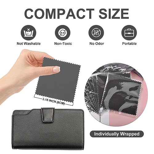 SEVENWELL 50pcs Jewelry Cleaning Cloth Dark Gray Polishing Cloth for Sterling Silver Gold Platinum Small Silver Polish 8x8cm - Thumbnail 2
