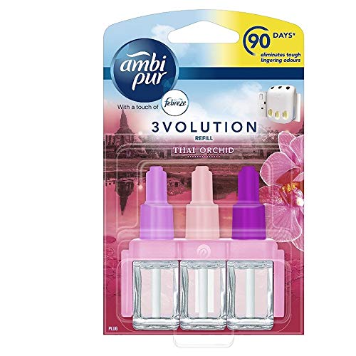 Ambi Pur Paquete de 6 ambientadores eléctricos de 3volution – Orquídea tailandesa – 20 ml