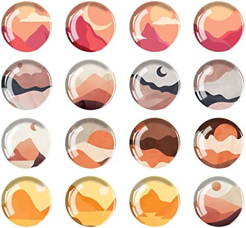 JJ PRIME - 16 Pcs Fridge Magnets | Round Fridge Magnet | Mini Fridge Accessories | Craft Magnets | Small Magnets for Whiteboard, Office. Kitchen and School (Flowers Design)