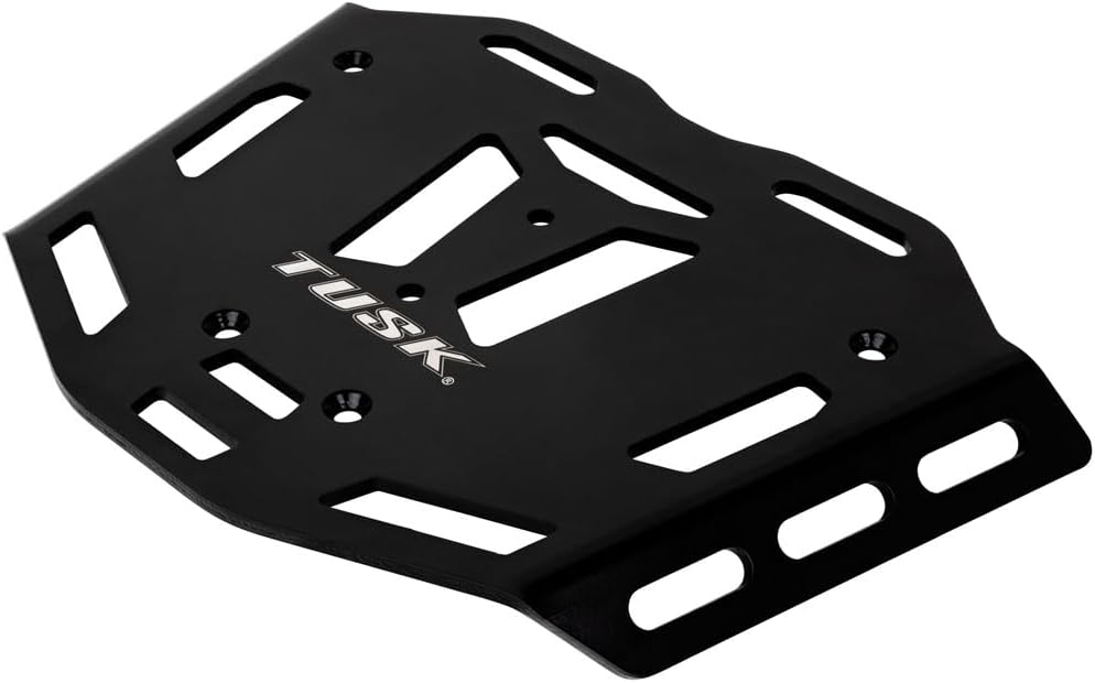 Tusk Top Rack Luggage Carrier – Powder‑Coated Aluminum Rear Tail Rack for Motorcycle Cargo and Gear - Compatible with BMW R1250GS Adventure 2019-2024 (Black)