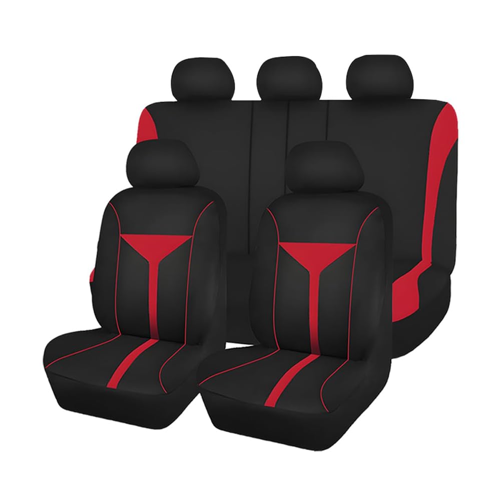 Funda Asiento Coche para Dodge Avenger/Caravan Grand Caravan, Algodón Elástico Suave Transpirables y Cómodas Protección 4 Estaciones,B Red