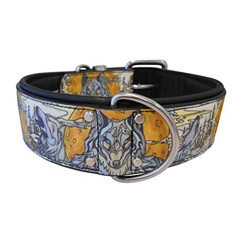 Angel Pet Supplies 70020 Wolf's Den Leather Collar, 30" x 2", Midnight Black Cover
