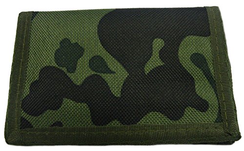 City Men's Military Commando Trifold Wallet Green Camo