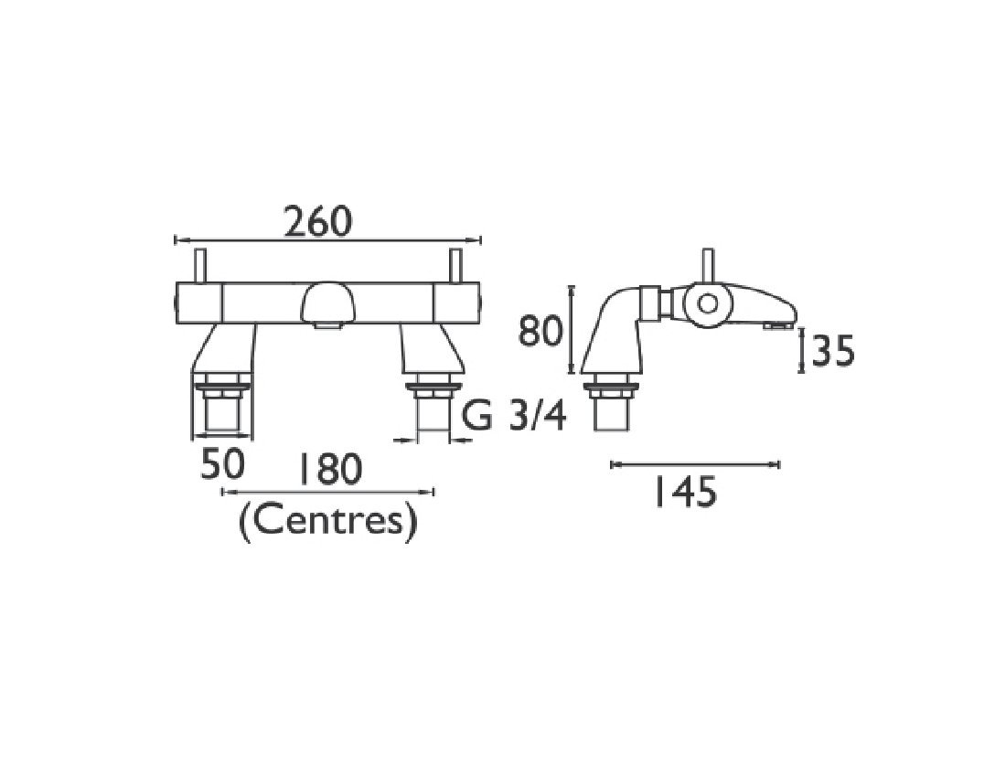 Bristan AR2 THLBF C Artisan long lever thermostatic bath mixer Tap, Silver - Image 2