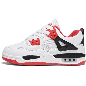 Basketball Shoes for Children Casual Shoes Board Shoes Sports Shoes for Students Children's Shoes White Red 39