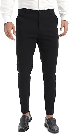Mens Tapered Leg Slim Fit Casual Pants